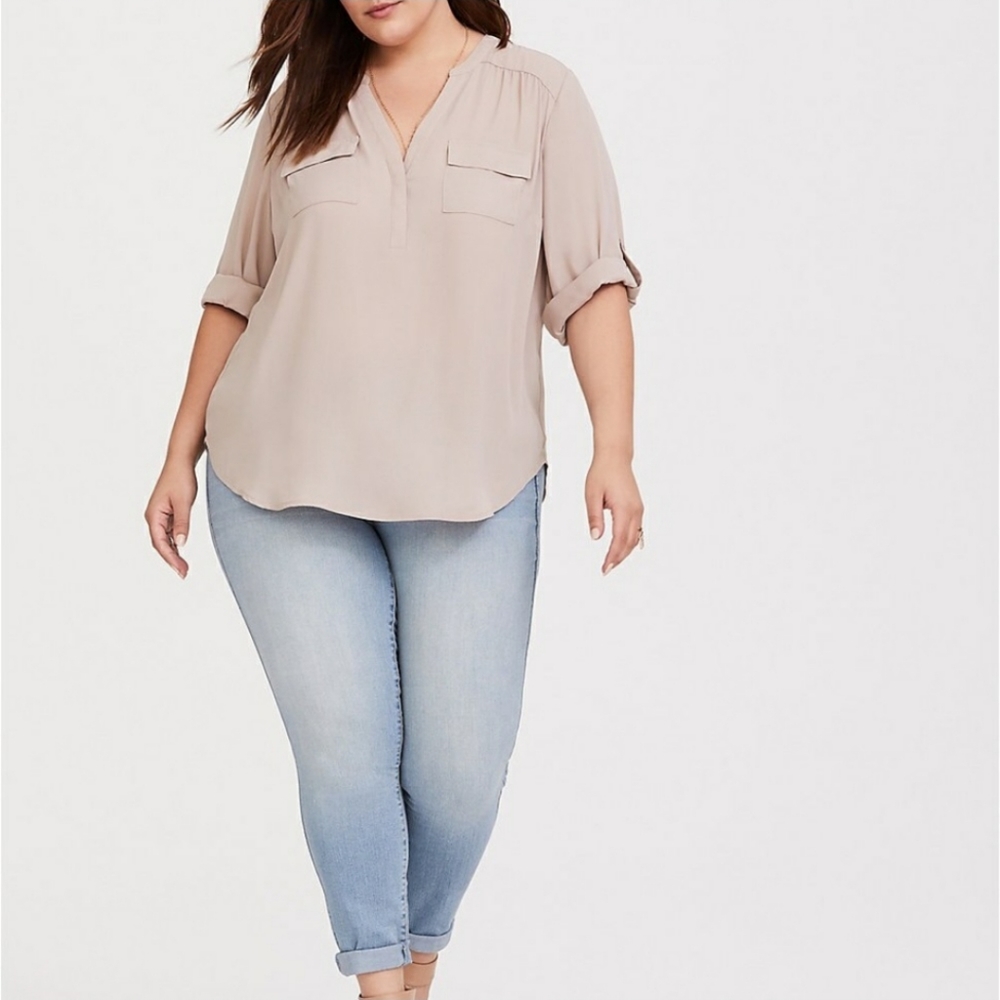 TORRID Harper Mocha Georgette Blouse